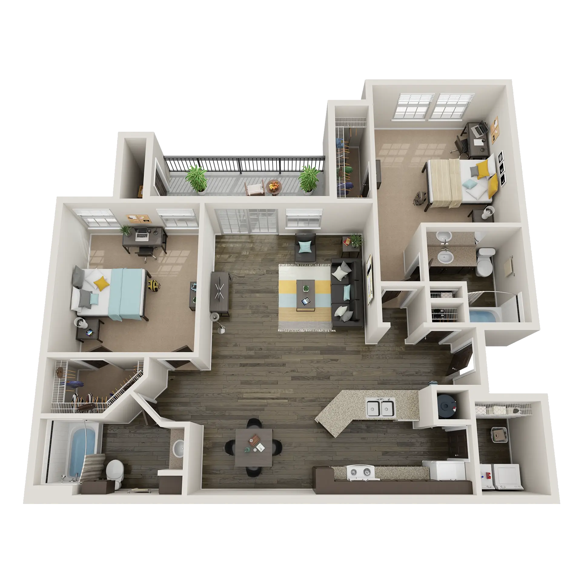 B1 - 2 Bed  / 2 Bath - 1,213 sq. ft - Starting at $855