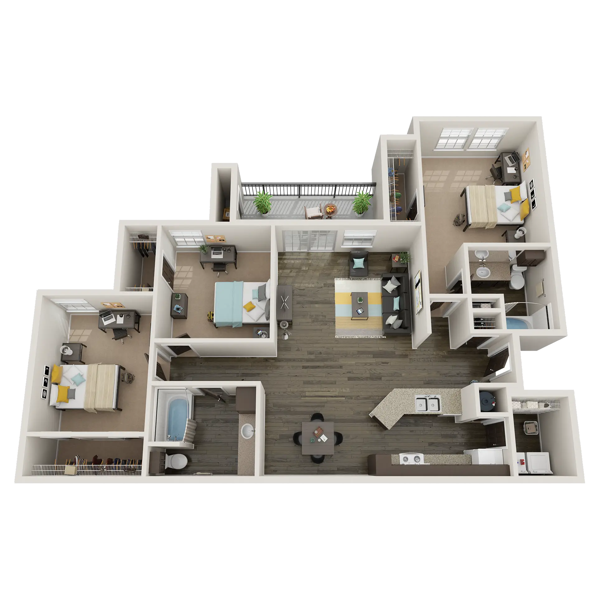 C1 - 3 Bed  / 2 Bath - 1,416 sq. ft - Starting at $740